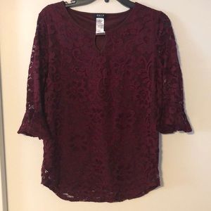 Maroon Lace Shirt